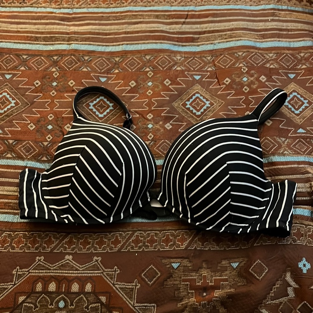 STRIPED PADDED PUSH-UP BRA